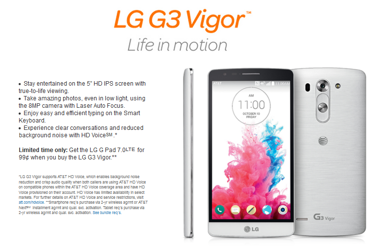 The LG G3 Vigor is coming to AT&amp;amp;T - LG G3 Vigor coming to AT&amp;T