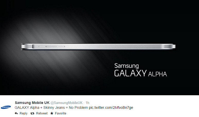 Samsung takes a jab at Apple, says you&#039;ll have no problems carrying a Galaxy Alpha in skinny jeans