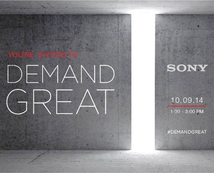 Sony schedules a &quot;Demand Great&quot; event for October 9, Xperia Z3-related announcements expected
