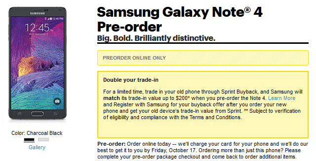 Pre-order the Samsung Galaxy Note 4 from Sprint - Sprint is now taking pre-orders for the Samsung Galaxy Note 4