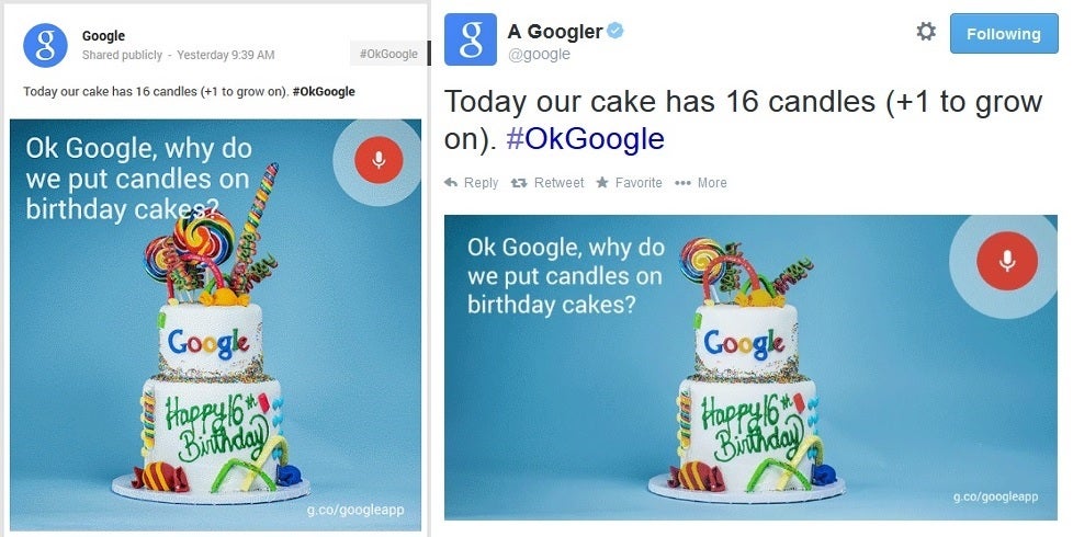 Google Birthday Cake