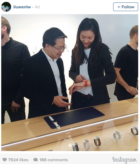 Liu Wen photographed wearing an Apple Watch - Apple turns to a fashion model to help launch its smartwatch?