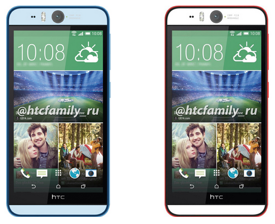 Blue and red versions of the HTC Desire EYE - Photos of HTC Desire EYE leak, confirm 13MP selfie camera
