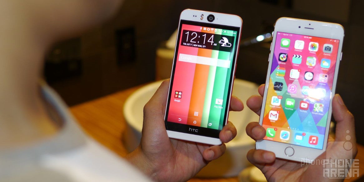 HTC Desire EYE versus Apple iPhone 6 Plus: first look
