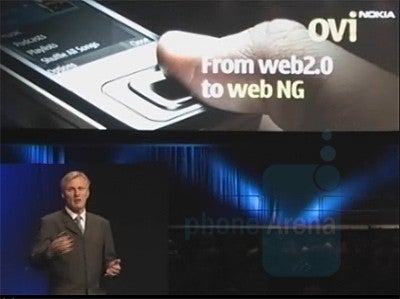 Anssi Vanjoki presenting the Ovi - Nokia announced Comes with Music and Ovi
