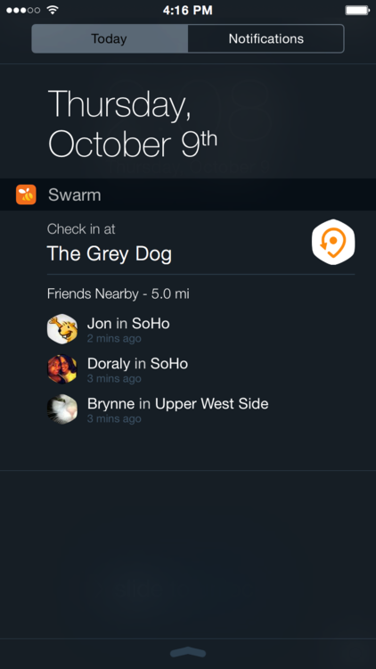 Foursquare&#039;s Swarm gets a check-in widget for iOS before one for Android