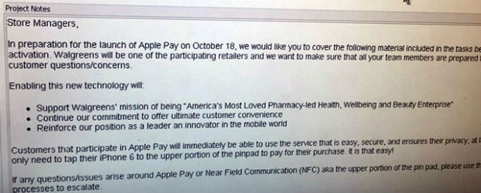 Apple Pay may launch Oct 18, according to leaked memo