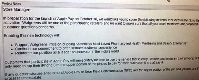 Apple Pay may launch Oct 18, according to leaked memo