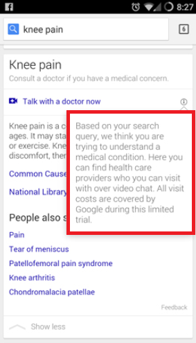 Google is testing a feature that lets you chat with a Doc when you search for symptoms - New Google feature hooks you up with a real doctor via video chat when you search for symptoms