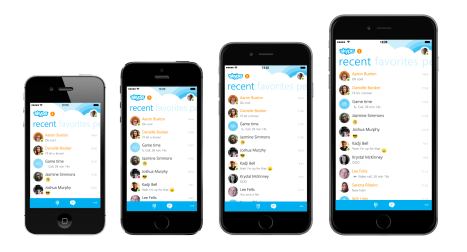 Skype for iPhone is updated to support the newest iPhone models&quot;&amp;nbsp - Skype updated for the larger screens on the Apple iPhone 6 and Apple iPhone 6 Plus