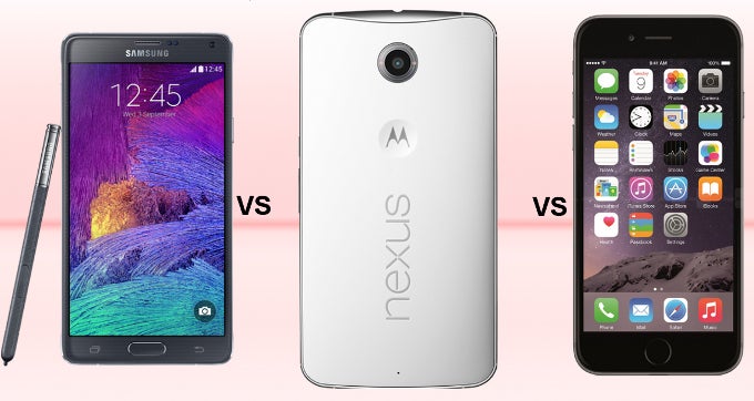Google Nexus 6 vs Samsung Galaxy Note 4 vs Apple iPhone 6 Plus: specs comparison showdown