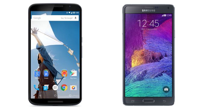 Google Nexus 6 vs Samsung Galaxy Note 4: in-depth specs comparison