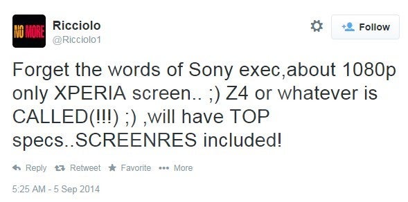 Sony to pull out all stops with the Z4, tipster claims: 5.5&quot; QHD, Snapdragon 810, amped speakers and new camera