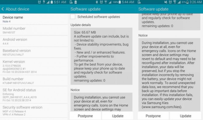 An update has been sent out for the T-Mobile version of the Samsung Galaxy Note 4 - T-Mobile's Samsung Galaxy Note 4 receives update that will improve battery life