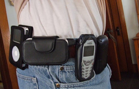 Now that our smartphones are basically an all-in-one device, with less of a need for two phones, accessorizing your belt like this is a thing of the past, thankfully - Bending phones, pocket explosions, butt-dialing: it’s time for the old belt-holster to make a comeback