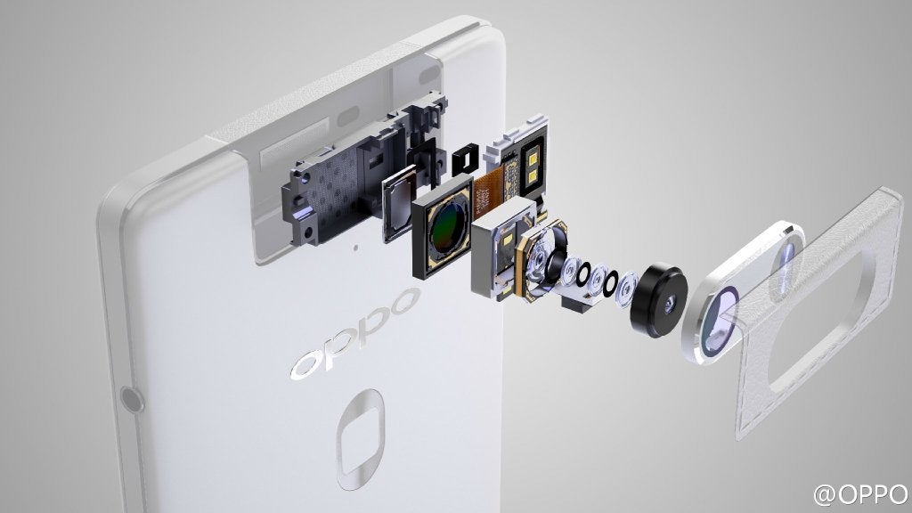 Detailed breakdown of the unorthodox camera module on the Oppo N3 appears