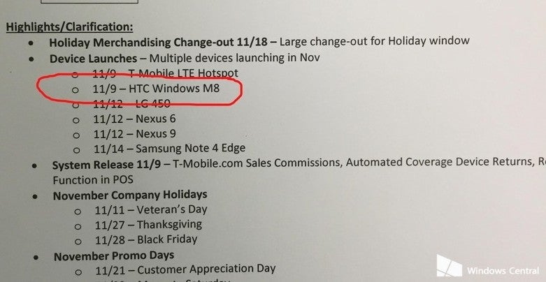 Samsung Galaxy Note Edge and HTC One (M8) for Windows expected to be launched by T-Mobile in the coming weeks