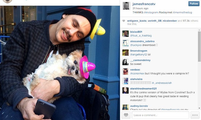 Ouch! After starring in a number of Motorola DROID Turbo ads, James Franco is already back to his iPhone 6?