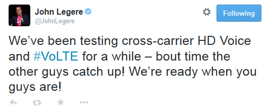 T-Mobile CEO John Legere tosses in his two cents - Verizon and AT&amp;T to offer VoLTE Interoperability for 2015
