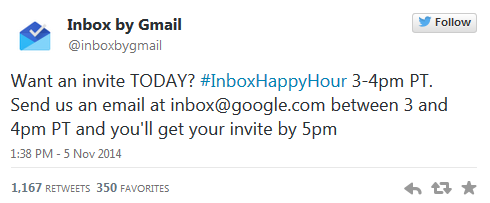 Ask for your invitation to Inbox by 7pm EST and receive it by 8pm - Request your invite to Gmail&#039;s Inbox app by 7pm EST today and receive it by 8PM