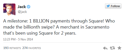 Square gets its one billionth credit card transaction - One billion is a &#039;Square&#039; number