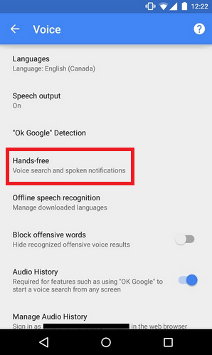 How to enable hands-free OK Google detection