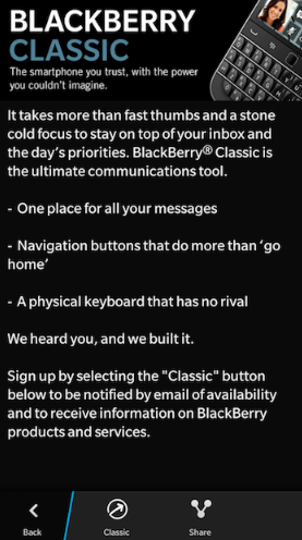 BlackBerry Classic is expected to launch next month - BlackBerry World posts promo for the BlackBerry Classic
