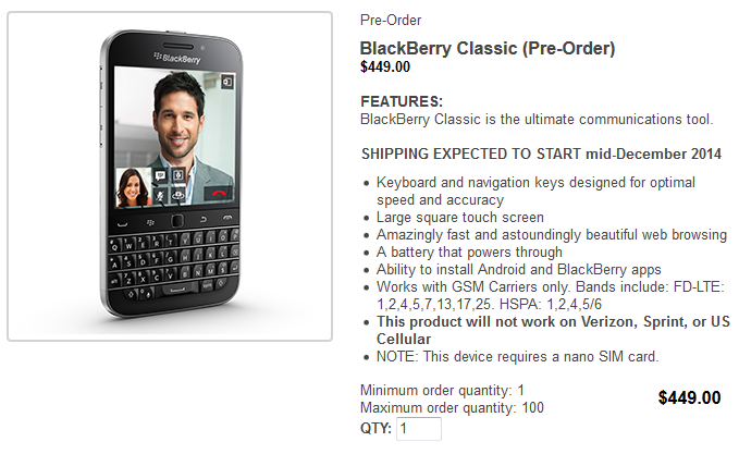 Pre-order the BlackBerry Classic right now - Pre-orders are now being accepted for the BlackBerry Classic