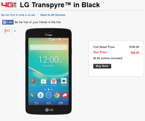 The LG Transpyre is now available to Verizon&#039;s pre-paid customers - LG Transpyre launches for pre-paid subscribers at Verizon