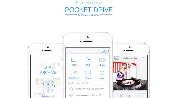 Pocket Drive lets you handle your iOS device as if it were an external hard drive