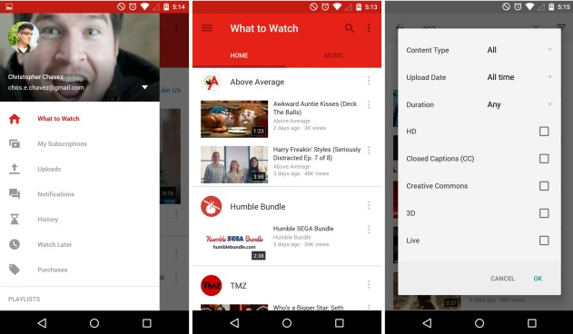 YouTube has been updated to add Material Design - YouTube for Android updated to version 6.0.11 with Material Design