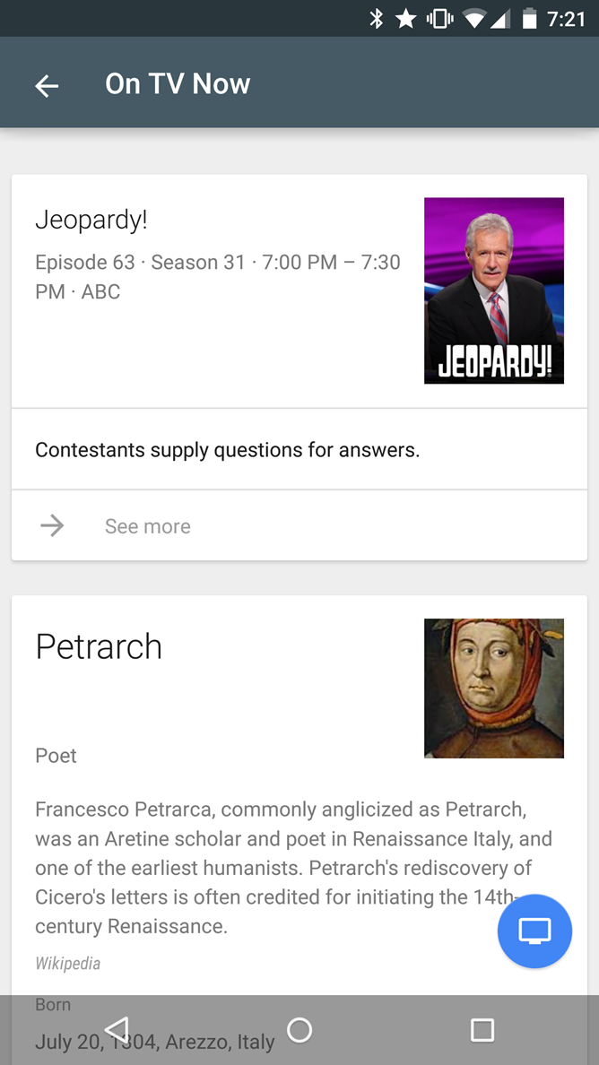 What is Google Now? A service to help you with Jeopardy questions in real-time
