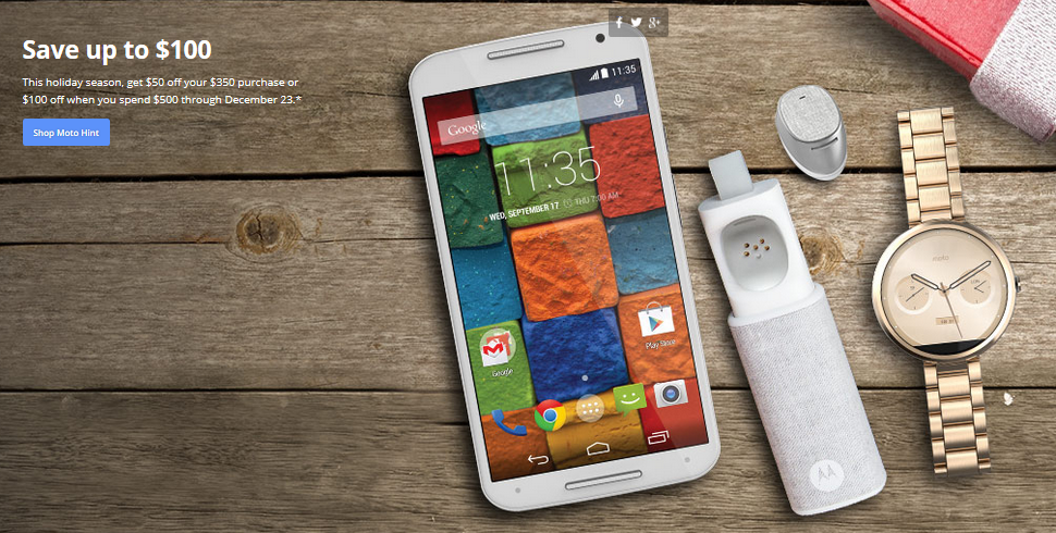 Save up to $100 through December 23rd when you shop on Motorola&#039;s website - Motorola&#039;s website offers holiday savings