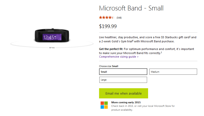 Microsoft Band is not expected back online until early next year - Don&#039;t expect to see the Microsoft Band online again until early next year