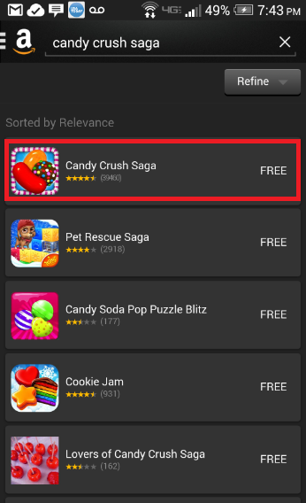 The Amazon Appstore includes many popular titles like Candy Crush Saga - Save up to $220 by downloading certain paid apps for free from the Amazon Appstore
