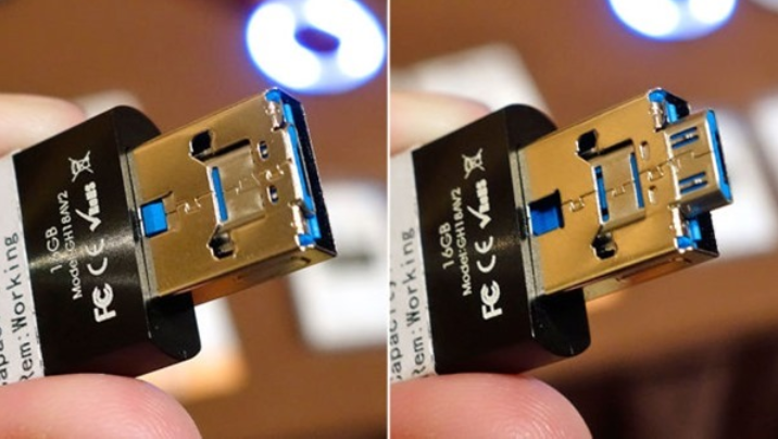 iStick Pro turns a standard USB connector (L) into one for a micro-USB port - Hyper&#039;s iStick Pro adds a USB to micro-USB connector