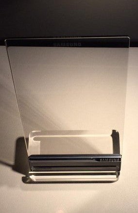 Tony Stark's Samsung-made device - Samsung developed a futuristic transparent "smartphone", too bad you can't get it