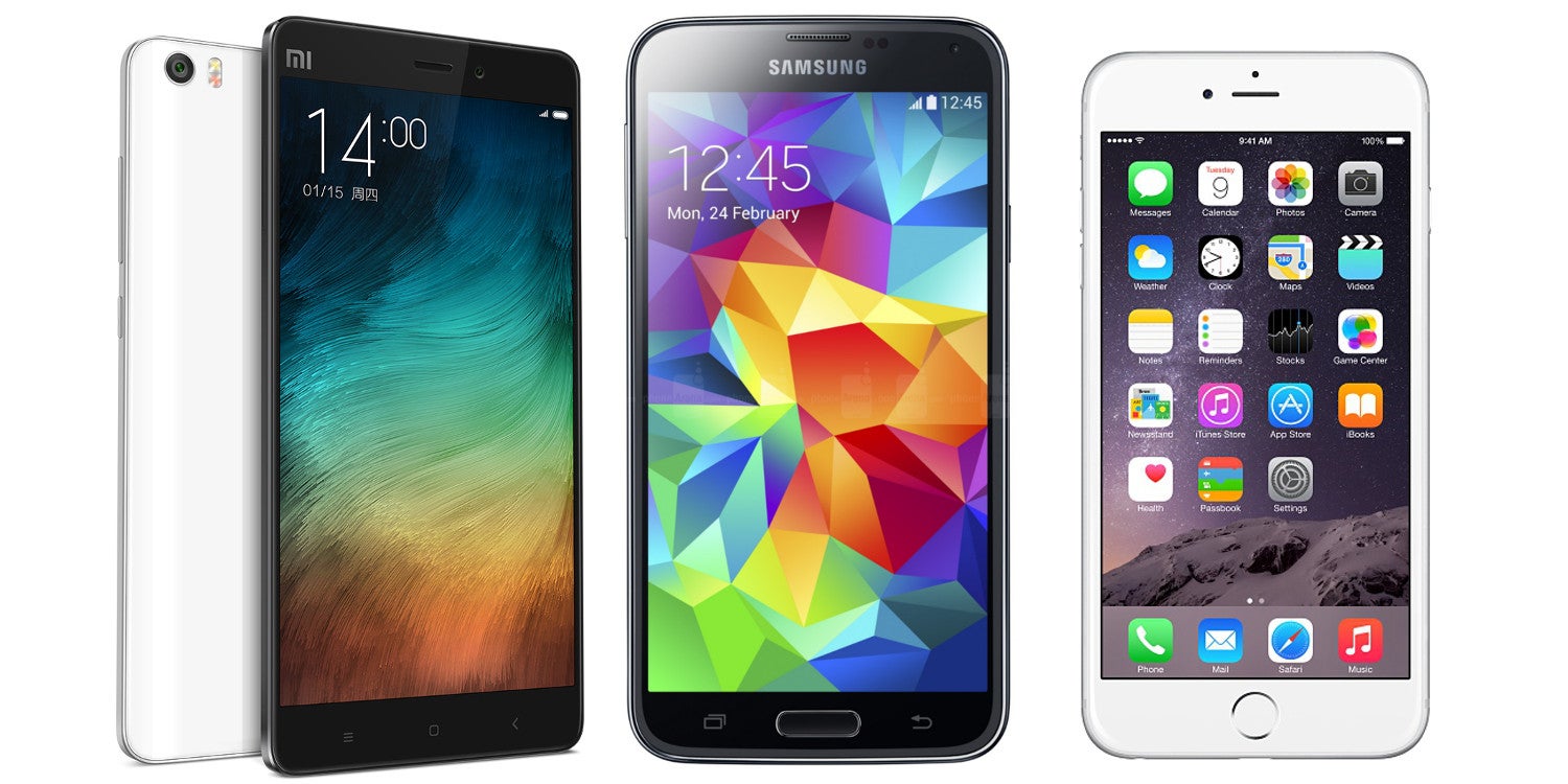 Xiaomi Mi Note vs Samsung Galaxy S5 vs Apple iPhone 6: specs comparison