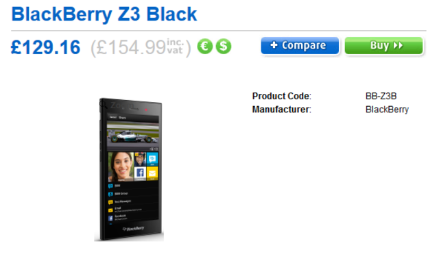 BlackBerry Z3 now available SIM free in the U.K. - SIM free BlackBerry Z3 now available in the U.K.