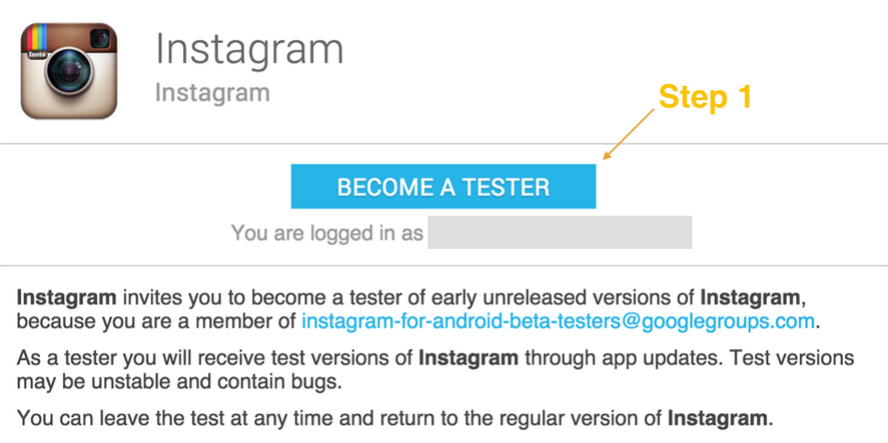Android users can test beta versions of Instagram - Sign up to test beta updates of Instagram's Android app
