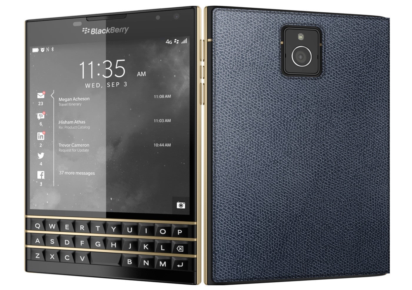 Only 50 units of this BlackBerry Passport Black & Gold edition exist, there's no gold on board though