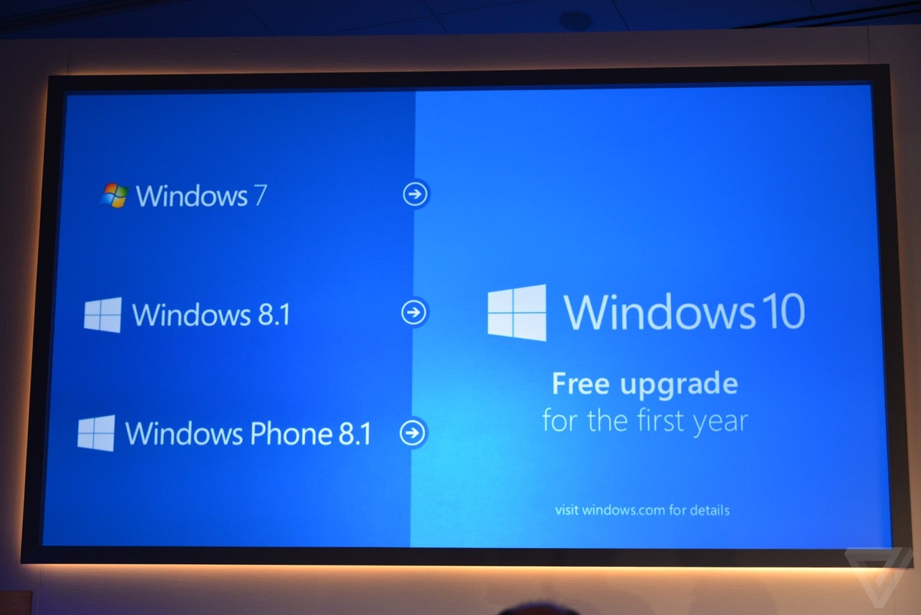 Windows will be a free upgrade for Windows 7, Windows 8, and Windows Phone 8.1 devices