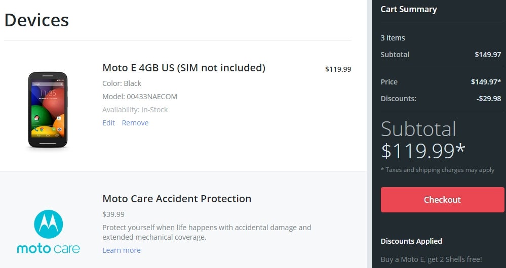 Motorola Moto E now comes with two free shells (US only)