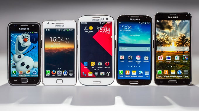 The Samsung Galaxy S family. From left to right – Galaxy S, Galaxy SII, Galaxy SIII, Galaxy S4, and Galaxy S5. - Camera evolution: See image and video quality skyrocket from the original Galaxy S to the Galaxy S5