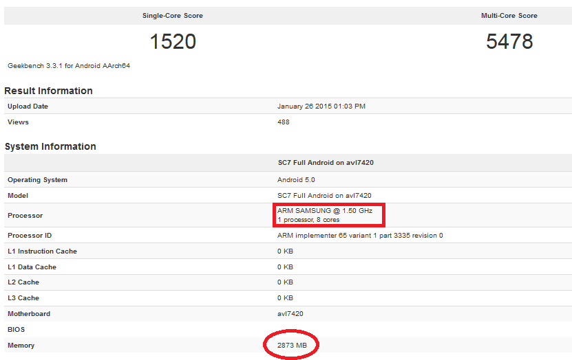 The Exynos 7420 is benchmarked on Geekbench - Exynos 7420 gets benchmarked