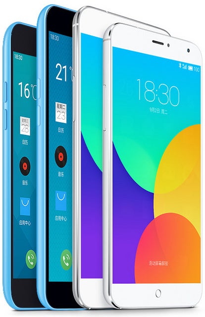 Meizu's lineup, the Blue Charm on the right - Meizu Blue Charm unveiled: the best affordable Android phone you've never heard of