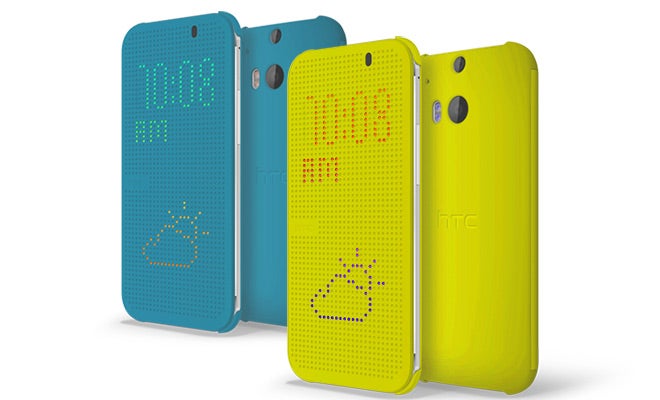 HTC One M9 might bring more pizzazz to the Dot View case with yellow and turquoise models