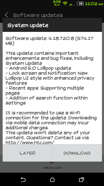 The HTC One (M8) is updated in India to Android 5.0 - HTC One (M8) updated to Android 5.0 in India