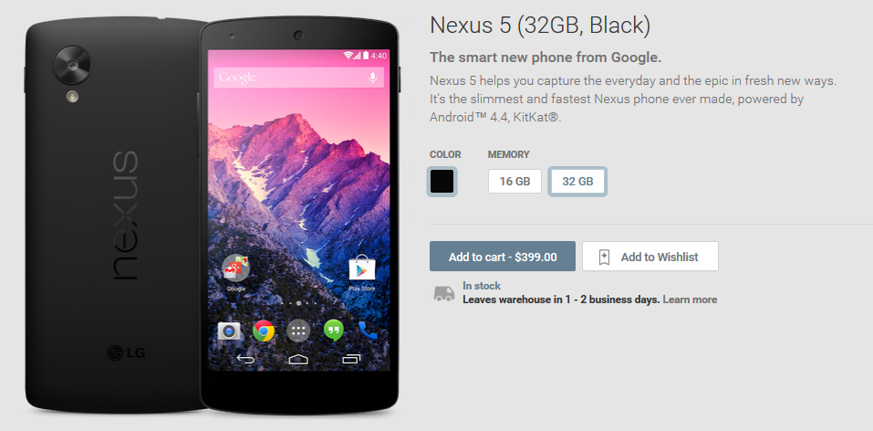 The Nexus 5 has returned to the Google Play Store - Nexus 5 is for sale once again at the Google Play Store