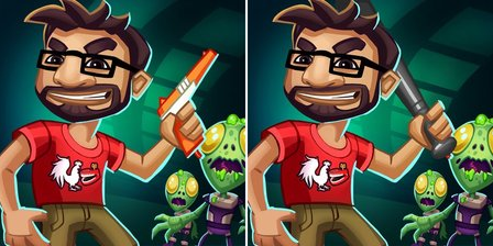 Team Chaos had to submit a new icon for Rooster Teeth vs. Zombiens because of the NES zapper gun seen on the original image at left - Apps getting rejected by Apple if their screenshots show violence or a weapon